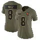 ＃8 Women's Jared Verse Olive Limited Cleveland Browns 2025 Salute to Service Jersey