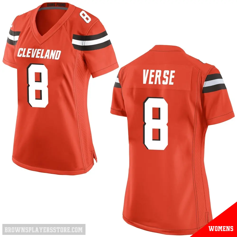 ＃8 Women's Jared Verse Orange Game Cleveland Browns Alternate Jersey