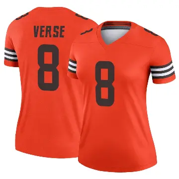 ＃8 Women's Jared Verse Orange Legend Cleveland Browns Inverted Jersey
