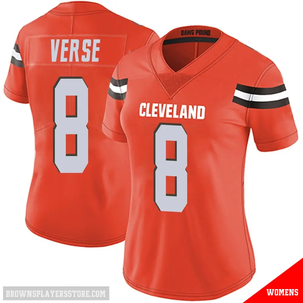 ＃8 Women's Jared Verse Orange Limited Cleveland Browns Alternate Vapor Untouchable Jersey