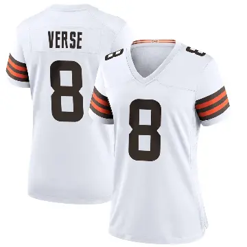 ＃8 Women's Jared Verse White Game Cleveland Browns Jersey