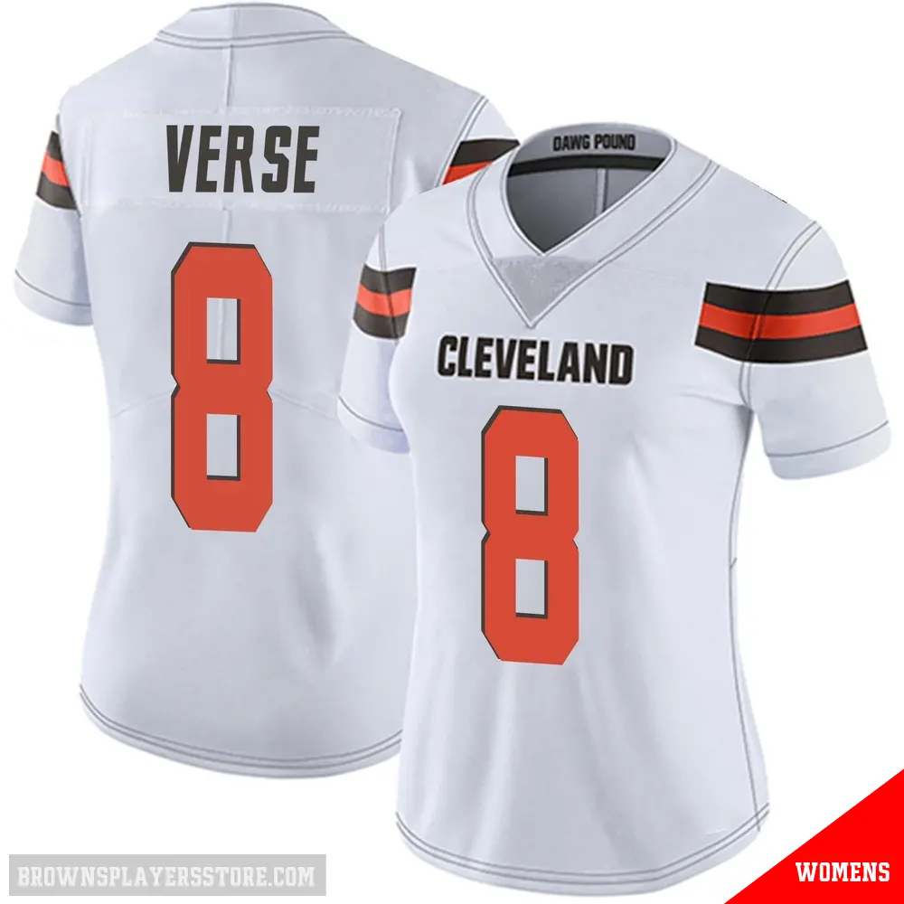 ＃8 Women's Jared Verse White Limited Cleveland Browns Vapor Untouchable Jersey