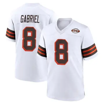 ＃8 Youth Dillon Gabriel White Game Cleveland Browns 1946 Collection Alternate Jersey