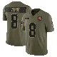 ＃8 Youth Jared Verse Olive Limited Cleveland Browns 2025 Salute to Service Jersey