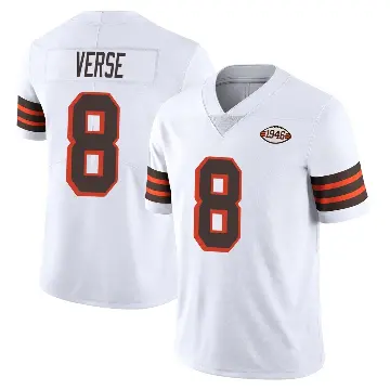 ＃8 Youth Jared Verse White Limited Cleveland Browns Vapor 1946 Collection Alternate Jersey