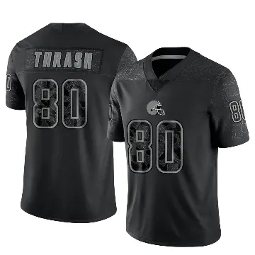 ＃80 Men's Jamari Thrash Black Limited Cleveland Browns Reflective Jersey