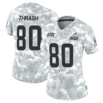 ＃80 Women's Jamari Thrash Arctic Camo Limited Cleveland Browns 2024 Salute to Service Jersey