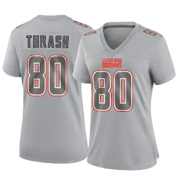 ＃80 Women's Jamari Thrash Gray Game Cleveland Browns Atmosphere Fashion Jersey
