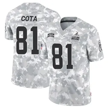 ＃81 Men's Chase Cota Arctic Camo Limited Cleveland Browns 2024 Salute to Service Jersey