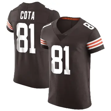 ＃81 Men's Chase Cota Brown Elite Cleveland Browns Vapor Jersey
