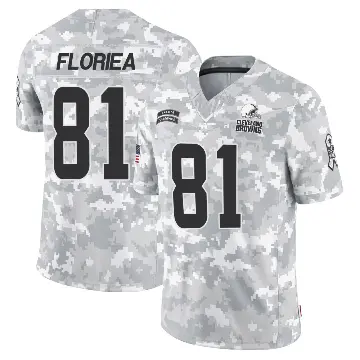 ＃81 Men's Luke Floriea Arctic Camo Limited Cleveland Browns 2024 Salute to Service Jersey