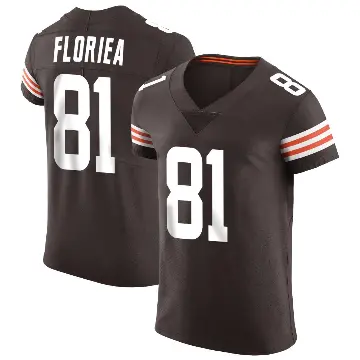＃81 Men's Luke Floriea Brown Elite Cleveland Browns Vapor Jersey