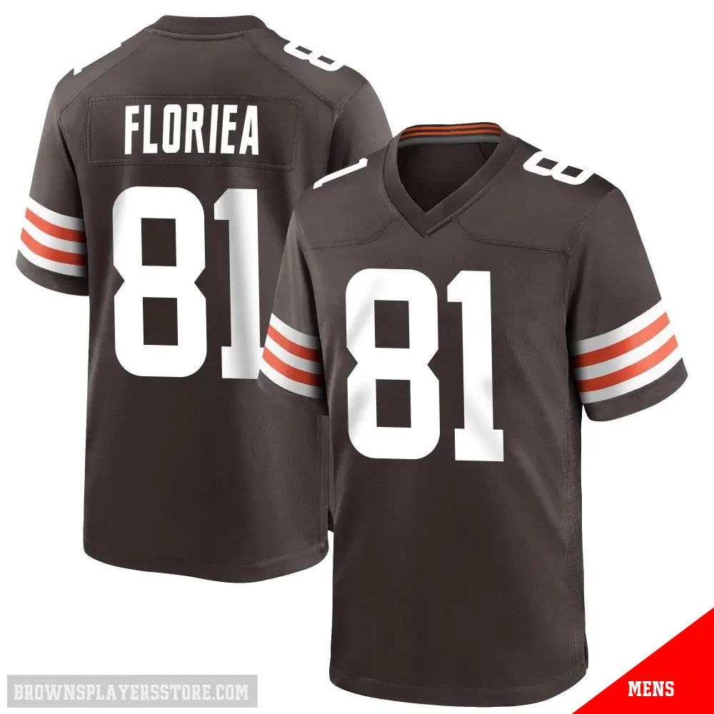 ＃81 Men's Luke Floriea Brown Game Cleveland Browns Team Color Jersey