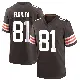 ＃81 Men's Luke Floriea Brown Game Cleveland Browns Team Color Jersey
