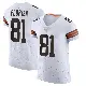＃81 Men's Luke Floriea White Elite Cleveland Browns Vapor Jersey