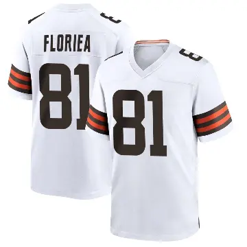 ＃81 Men's Luke Floriea White Game Cleveland Browns Jersey