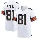 ＃81 Men's Luke Floriea White Game Cleveland Browns Jersey