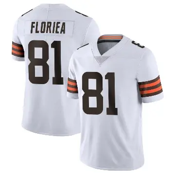 ＃81 Men's Luke Floriea White Limited Cleveland Browns Vapor Untouchable Jersey