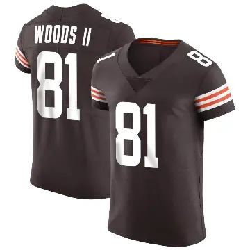 ＃81 Men's Michael Woods II Brown Elite Cleveland Browns Vapor Jersey