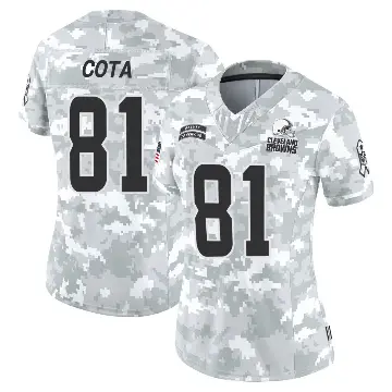 ＃81 Women's Chase Cota Arctic Camo Limited Cleveland Browns 2024 Salute to Service Jersey