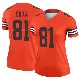 ＃81 Women's Chase Cota Orange Legend Cleveland Browns Inverted Jersey
