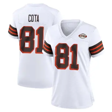 ＃81 Women's Chase Cota White Game Cleveland Browns 1946 Collection Alternate Jersey