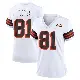 ＃81 Women's Luke Floriea White Game Cleveland Browns 1946 Collection Alternate Jersey