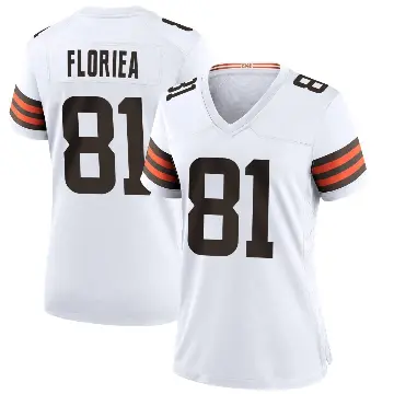 ＃81 Women's Luke Floriea White Game Cleveland Browns Jersey