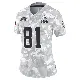 ＃81 Women's Michael Woods II Arctic Camo Limited Cleveland Browns 2024 Salute to Service Jersey