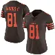 ＃81 Women's Michael Woods II Brown Limited Cleveland Browns Color Rush Jersey