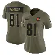 ＃81 Women's Michael Woods II Olive Limited Cleveland Browns 2025 Salute to Service Jersey