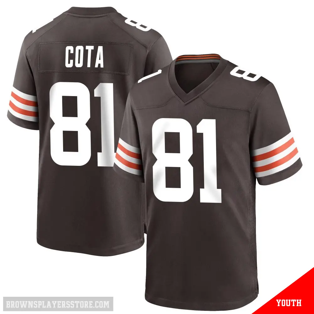 ＃81 Youth Chase Cota Brown Game Cleveland Browns Team Color Jersey