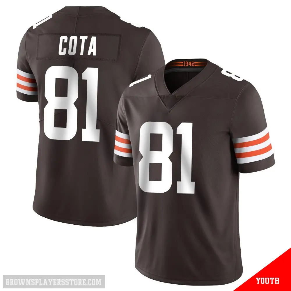 ＃81 Youth Chase Cota Brown Limited Cleveland Browns Team Color Vapor Untouchable Jersey