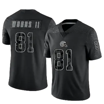 ＃81 Youth Michael Woods II Black Limited Cleveland Browns Reflective Jersey
