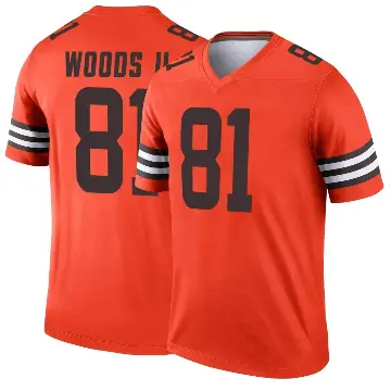 ＃81 Youth Michael Woods II Orange Legend Cleveland Browns Inverted Jersey