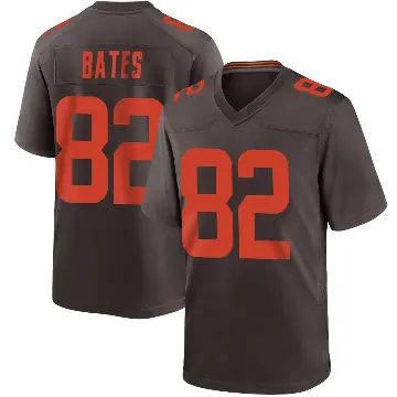 ＃82 Men's Brenden Bates Brown Game Cleveland Browns Alternate Jersey