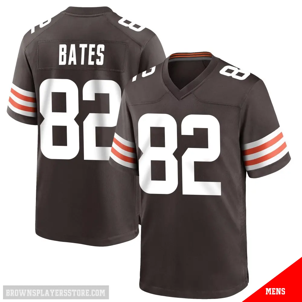 ＃82 Men's Brenden Bates Brown Game Cleveland Browns Team Color Jersey