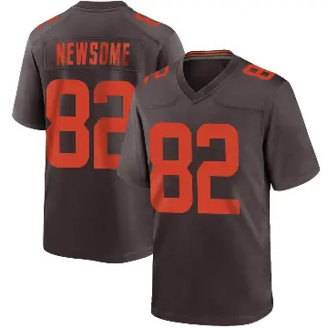 ＃82 Men's Ozzie Newsome Brown Game Cleveland Browns Alternate Jersey