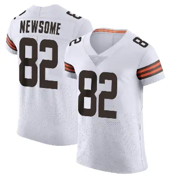 ＃82 Men's Ozzie Newsome White Elite Cleveland Browns Vapor Jersey