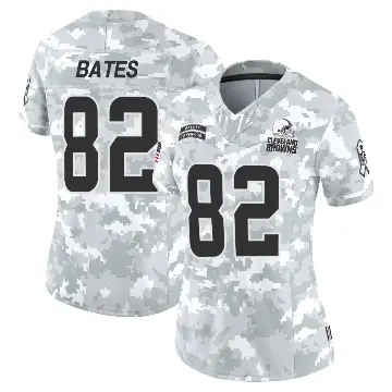 ＃82 Women's Brenden Bates Arctic Camo Limited Cleveland Browns 2024 Salute to Service Jersey