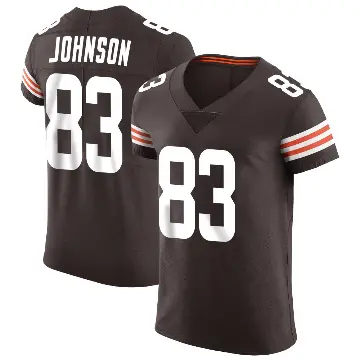 ＃83 Men's Kisean Johnson Brown Elite Cleveland Browns Vapor Jersey