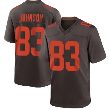 ＃83 Men's Kisean Johnson Brown Game Cleveland Browns Alternate Jersey