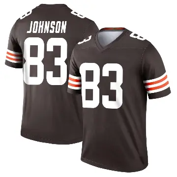 ＃83 Men's Kisean Johnson Brown Legend Cleveland Browns Jersey