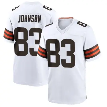 ＃83 Men's Kisean Johnson White Game Cleveland Browns Jersey