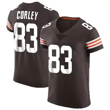 ＃83 Men's Malachi Corley Brown Elite Cleveland Browns Vapor Jersey