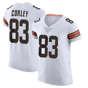 ＃83 Men's Malachi Corley White Elite Cleveland Browns Vapor Jersey