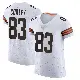 ＃83 Men's Malachi Corley White Elite Cleveland Browns Vapor Jersey