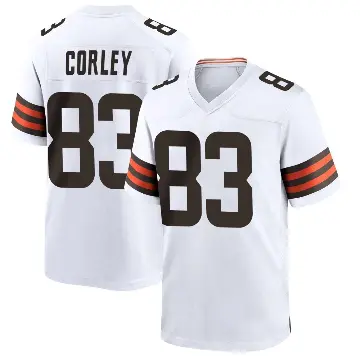 ＃83 Men's Malachi Corley White Game Cleveland Browns Jersey