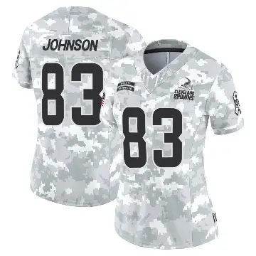 ＃83 Women's Kisean Johnson Arctic Camo Limited Cleveland Browns 2024 Salute to Service Jersey