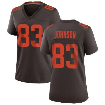 ＃83 Women's Kisean Johnson Brown Game Cleveland Browns Alternate Jersey